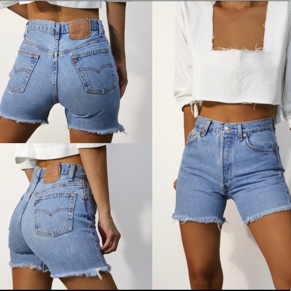 Levi's High-Waist Light Blue Denim Cutoff Shorts